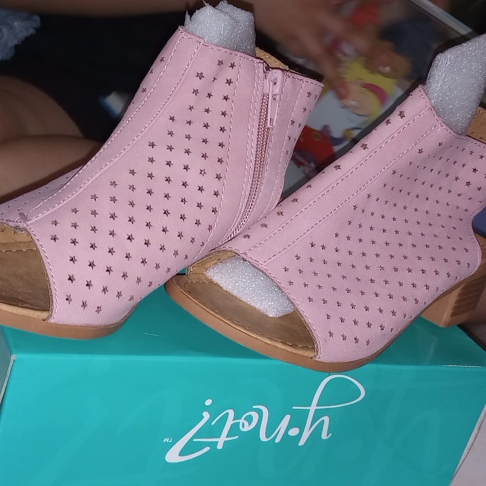 Pink low heels